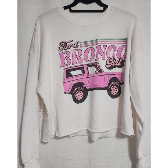 Ford Bronco women's faded sweatshirt size Large crop-top - Picture 1 of 6